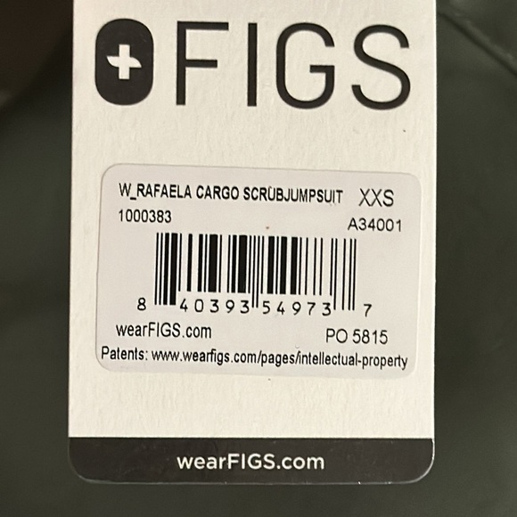 (NWT) Figs Rafaela Cargo Scrub Jumpsuit - Moss - XXS - Picture 4 of 4